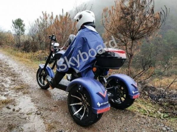 Электроскутер CityCoCo SkyBoard Trike Chopper коричневый